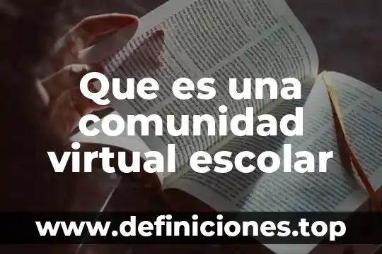 Que es una comunidad virtual escolar