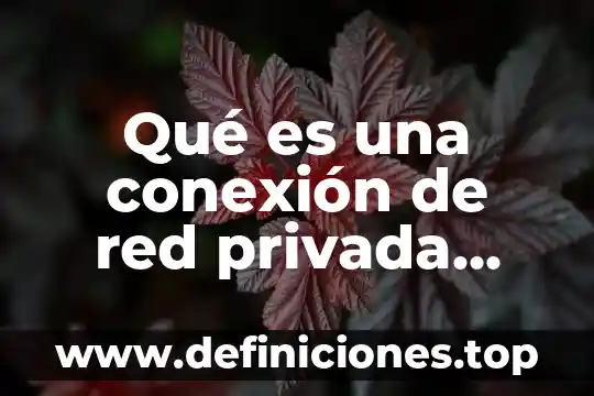 Qué es una conexión de red privada virtual