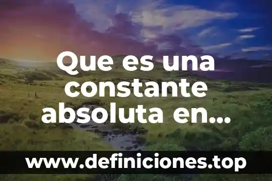Qué es una constante absoluta y numérica 6 Que es una constante absoluta en calculo
