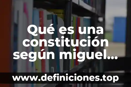 Qué es una constitución según miguel carbonell