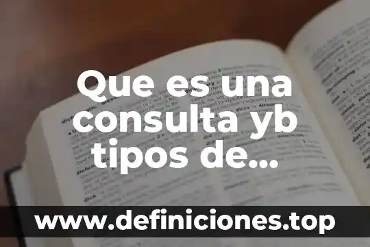 Que es una consulta yb tipos de consulta
