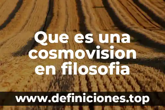 Que es una cosmovision en filosofia