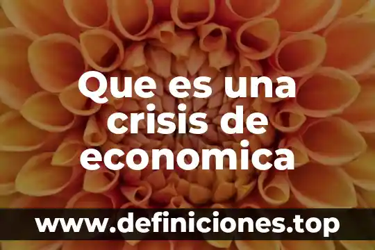 Que es una crisis de economica