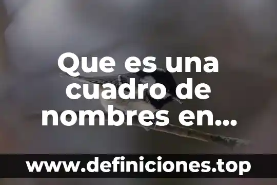 Que es una cuadro de nombres en excel