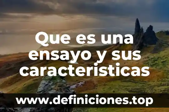 Que es una ensayo y sus caracteristicas