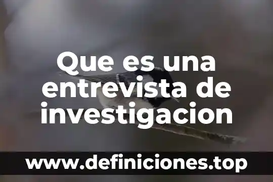 Que es una entrevista de investigacion