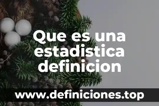Que es una estadistica definicion