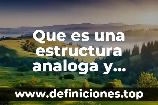 Que es una estructura analoga y homologa