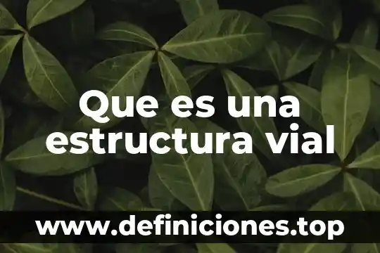 Que es una estructura vial