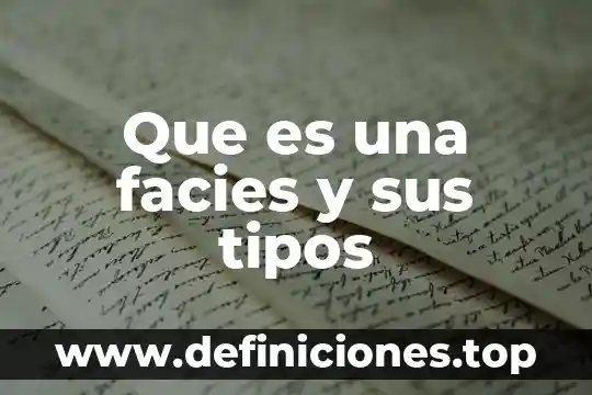 Que es una facies y sus tipos