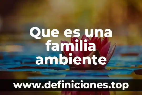 Que es una familia ambiente