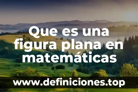 Que es una figura plana en matemáticas