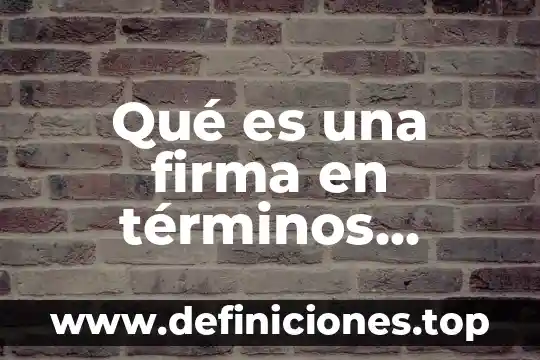 Que es apu en terminos aereos 4 Qué es una firma en términos corporativos