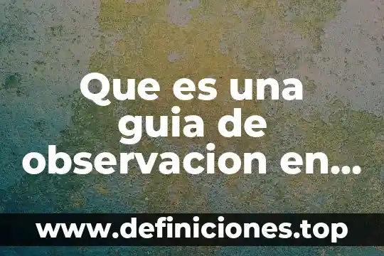 Que es una guia de observacion en trabajo social