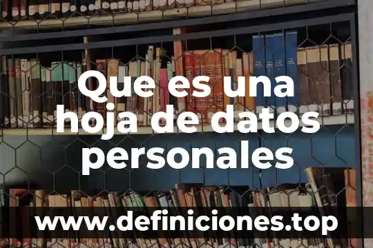 Que es conectividad de datos 4 Que es una hoja de datos personales