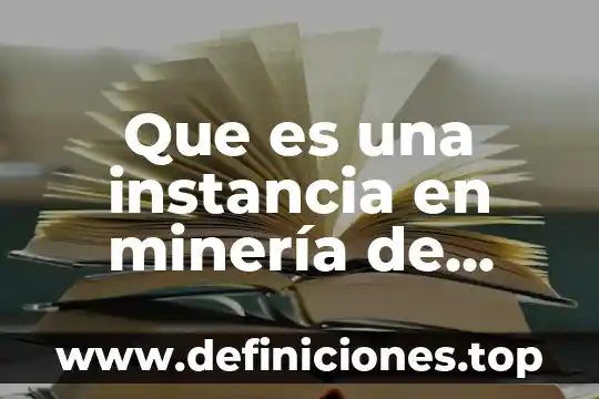 Qué es minería de datos Bitcoin 5 Que es una instancia en minería de datos