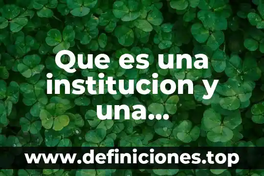Que es una institucion sociales y menciona ejemplo 4 Que es una institucion y una organizacion