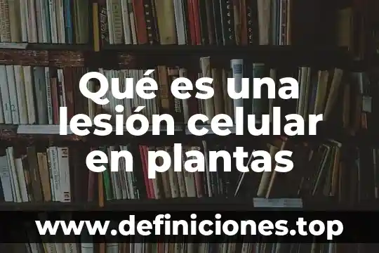 Qué es y para qué sirve la respiración celular 3 Qué es una lesión celular en plantas