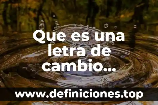 Que es una letra de cambio quienes interbieneny sus requisistos