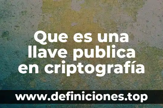 Que es una llave publica en criptografía