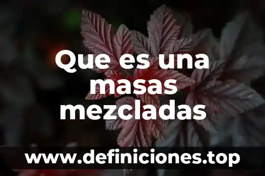 A masas que es 5 Que es una masas mezcladas