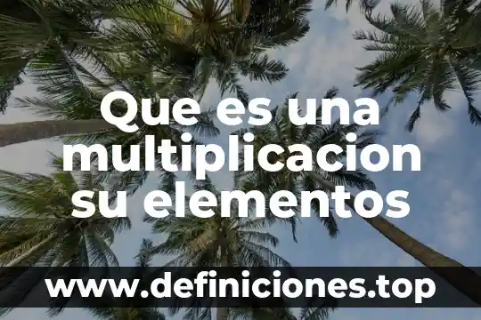Multiplicación que es y para que sirve 4 Que es una multiplicacion su elementos