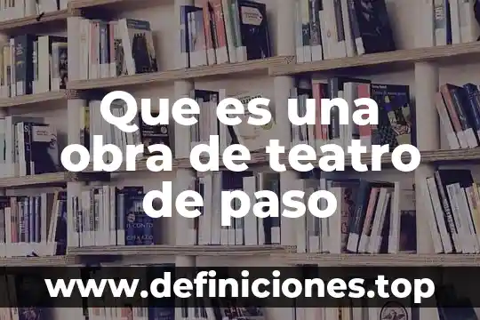 Qué es un teatrino en una obra de teatro 5 Que es una obra de teatro de paso
