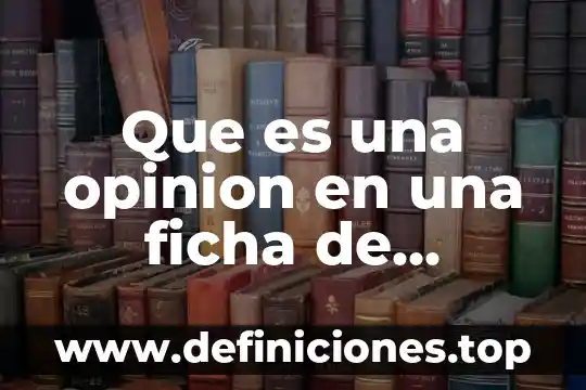Que es una opinion en una ficha de trabajo