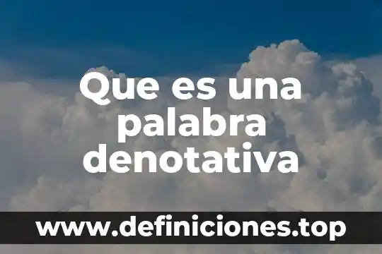 Que es palabra homonimas 7 Que es una palabra denotativa