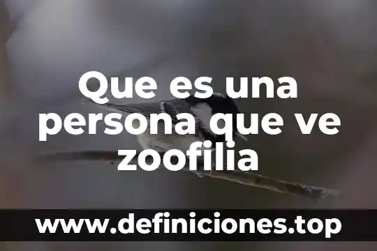 Ve que es 5 Que es una persona que ve zoofilia