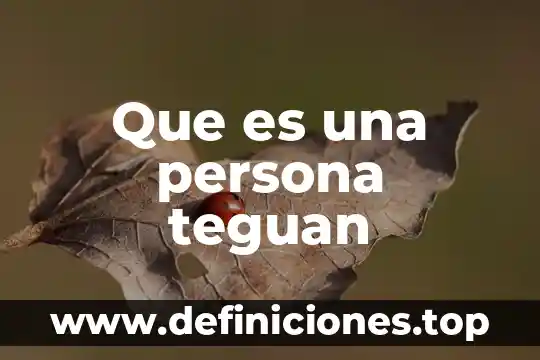 Que es una persona teguan