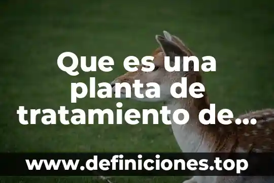 Que es una planta de tratamiento de agua reciduales