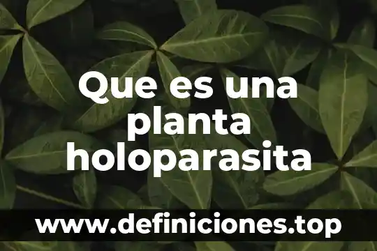 Que es una planta holoparasita