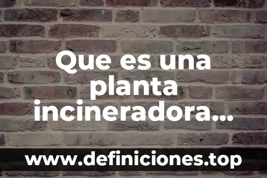Que es una planta incineradora de residuos