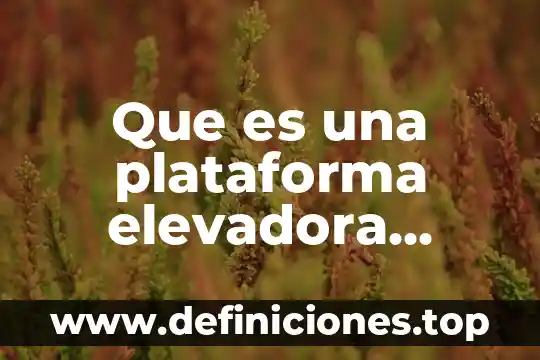 Qué es una plataforma educativo 8 Que es una plataforma elevadora articulada