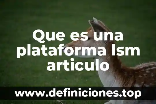 Que es plataforma virtual significado 8 Que es una plataforma lsm articulo