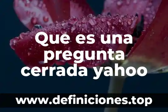 Qué es una pregunta cerrada y abierta ejemplos 4 Que es una pregunta cerrada yahoo