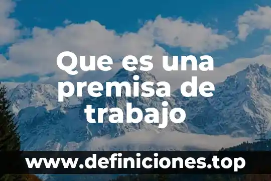 Qué es un premisa de diseño 6 Que es una premisa de trabajo