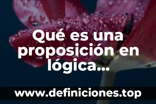 Qué es una proposición en lógica proposicional