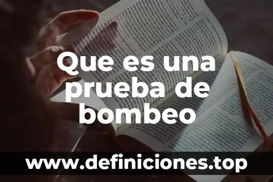 Que es un estandar de prueba 7 Que es una prueba de bombeo
