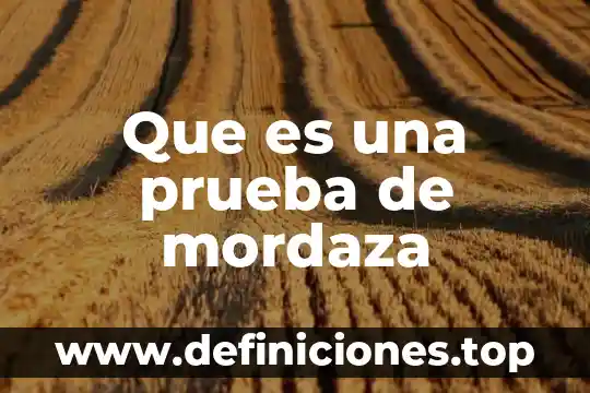 Que es una prueba de mordaza