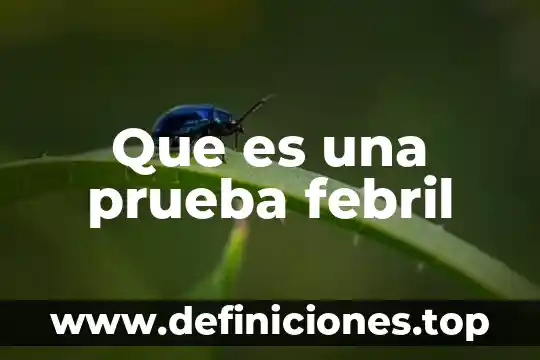 Que es una prueba febril