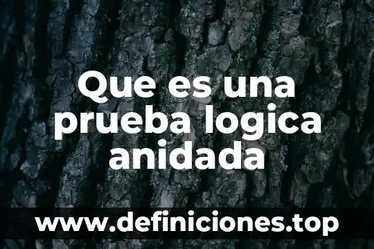 Que es una prueba logica anidada