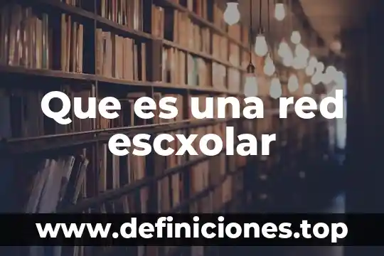 Que es una red escxolar