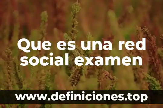 Que es una red social examen