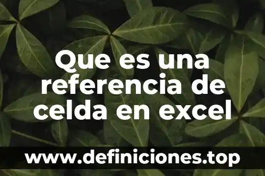Que es una celda dentro de una hoja de calculo 5 Que es una referencia de celda en excel