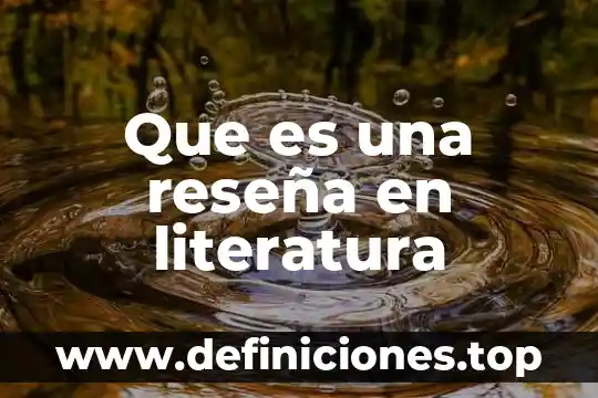 Qué es una reseña y cuál es su objetivo 4 Que es una reseña en literatura