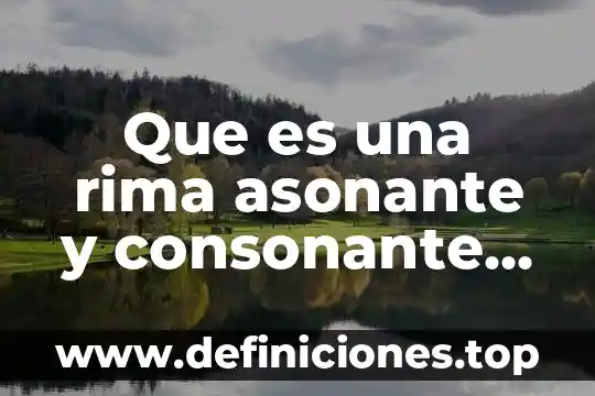 Que es una rima asonante y consonante yahoo