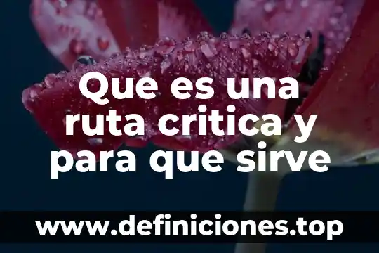 Que es la ruta critica y como se calcula 7 Que es una ruta critica y para que sirve