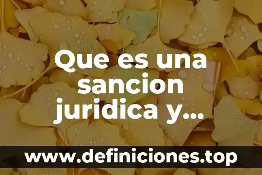 Que es una sancion juridica y cuales son sus tipos